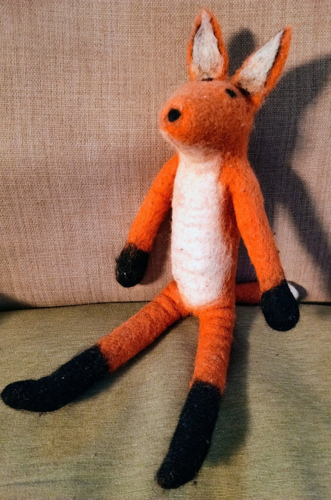 Vos handgemaakt van wolvilt 35 cm seizoenstafel ZGAN, Oranje, Verzenden, Zo goed als nieuw, Middelgroot (20 tot 80 cm)