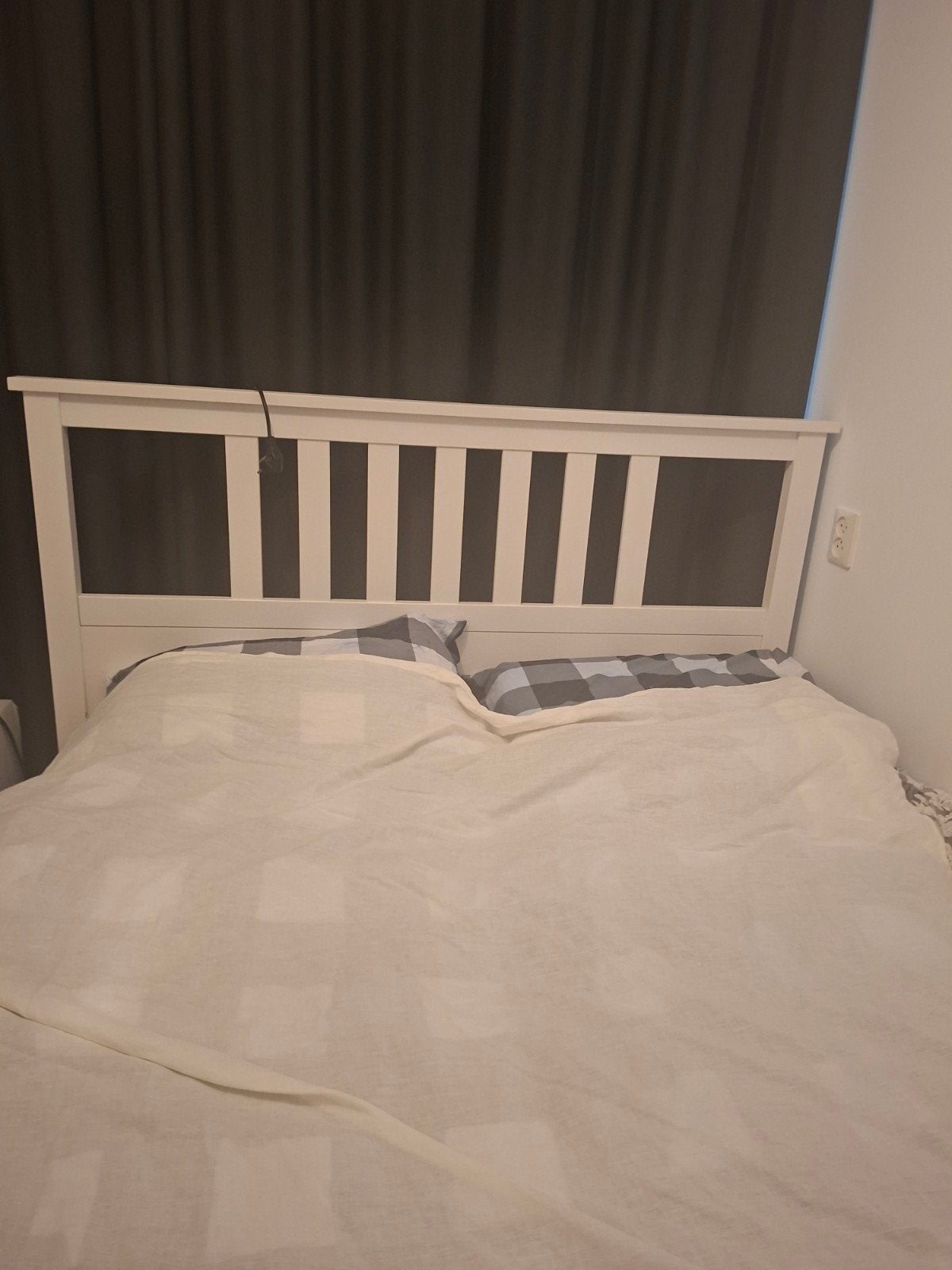 IKEA Hemnes 2-persoonsbed wit 160x200 cm (excl. matras), Ophalen, Gebruikt, Wit, Tweepersoons