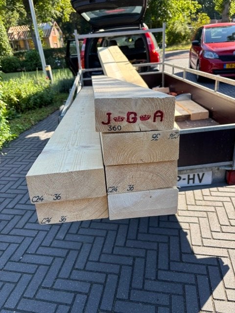 Houten balk / balken , 70x170, lengte 3300, Tuin en Terras, Ophalen, Nieuw, 250 cm of meer, Balken