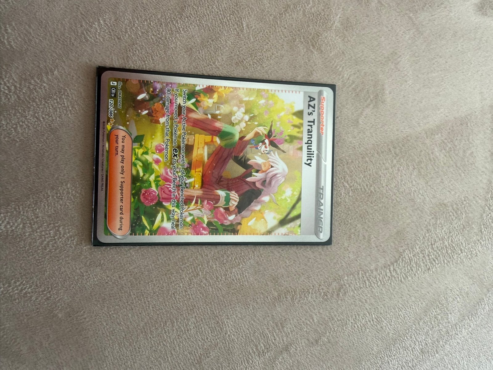 AZ's Tranquility Supporter Trainer Kaart FULL ART, Ophalen of Verzenden, Nieuw, Losse kaart