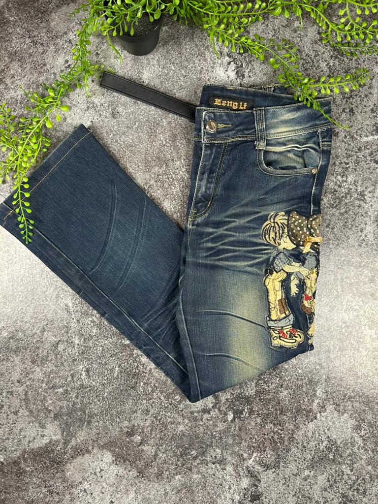 Zeng Li Y2K Low-Rise Flare Spijkerbroek - Blauw - Maat M, Kleding | Dames, Spijkerbroeken en Jeans, Ophalen of Verzenden, Zo goed als nieuw