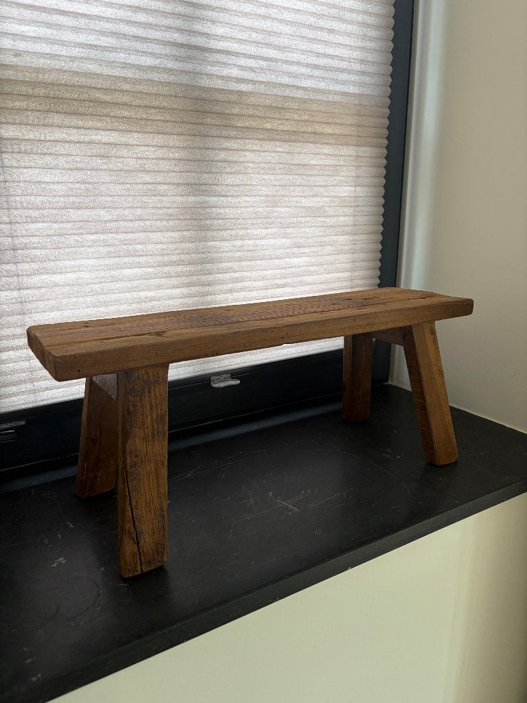 Landelijk bankje voor in het raam/vensterbank, Ophalen, Zo goed als nieuw, Bruin, Hout