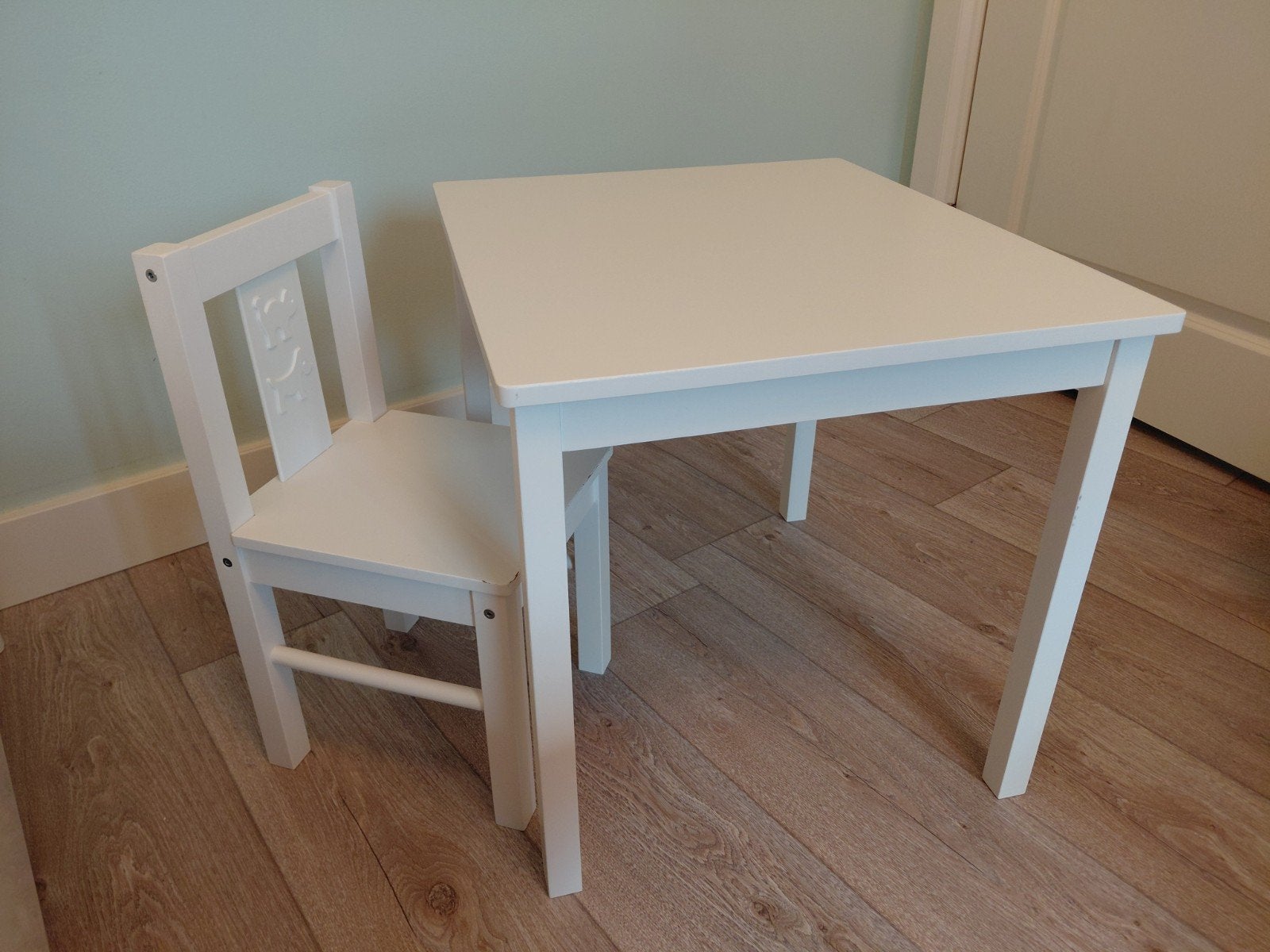 IKEA KRITTER kindertafel en stoel - wit, Ophalen