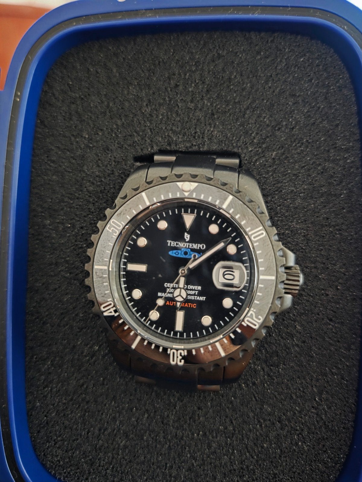 Tecnotempo Automatic Diver 2000m "Blue Submarine" Limited, Sieraden, Tassen en Uiterlijk, Horloges | Heren, Overige merken, Staal