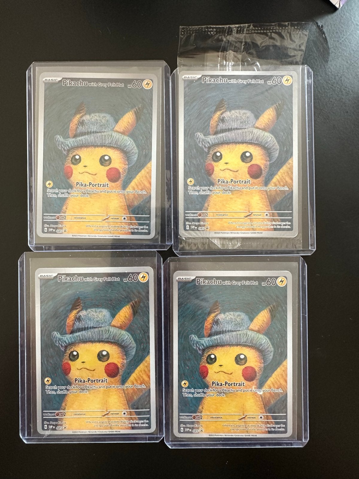 4x Pikachu Van Gogh Pokémon kaarten, Ophalen of Verzenden, Zo goed als nieuw, Meerdere kaarten