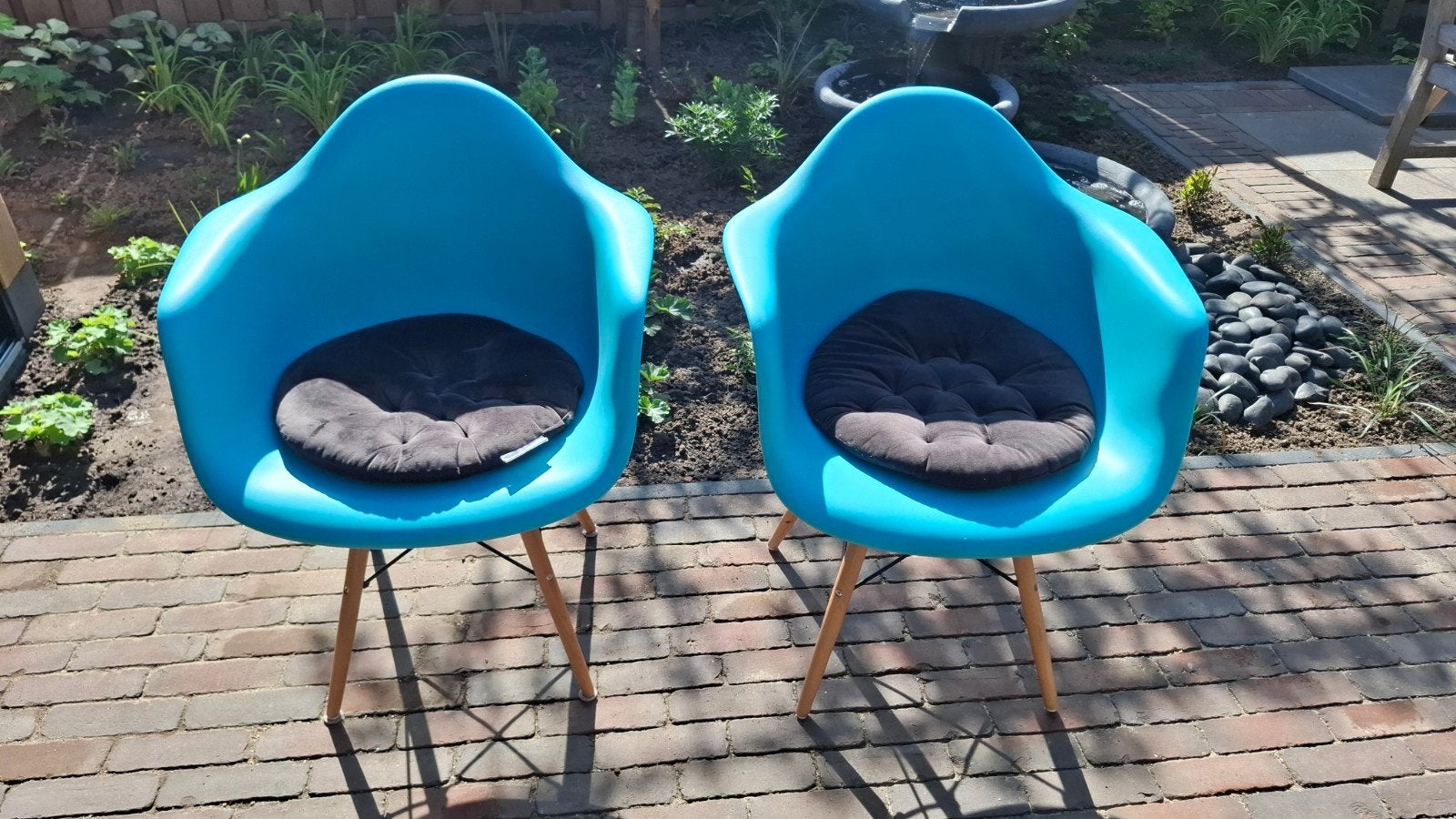 Moderne eetkamer stoelen, Gebruikt, Twee, Blauw, Ophalen