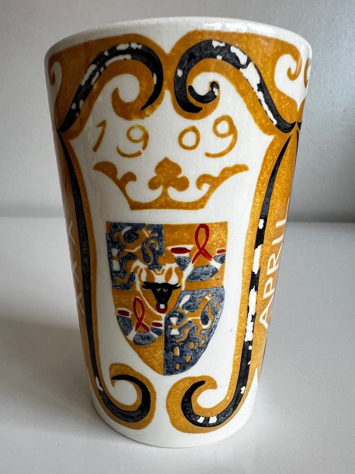 L. Sphinx Maastricht Herdenkingsbeker 30 april 1909 Juliana, Verzamelen, Ophalen of Verzenden, Zo goed als nieuw, Nederland, Servies