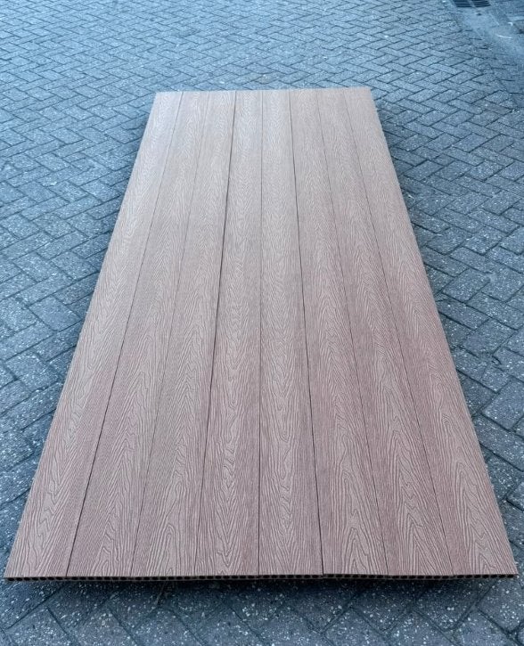 Composiet WPC vlonderplanken lichtbruin en donkerbruin 290cm, Ophalen of Verzenden, Nieuw, Composiet