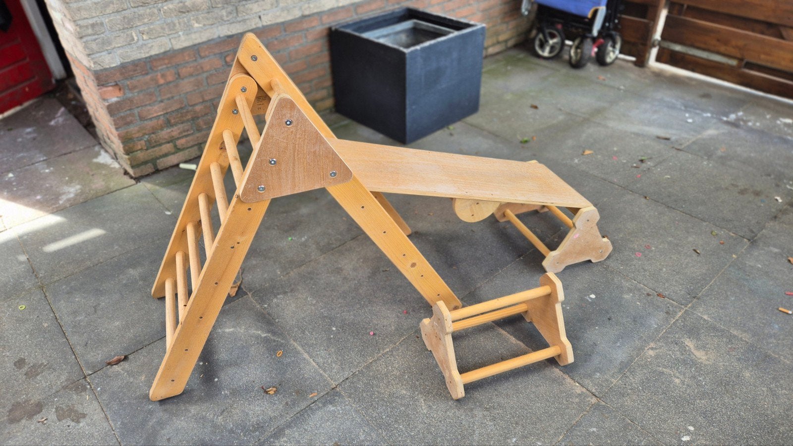 Houten Klimtoestel met Glijbaan, Kinderen en Baby's, Ophalen, Gebruikt, Klimwand