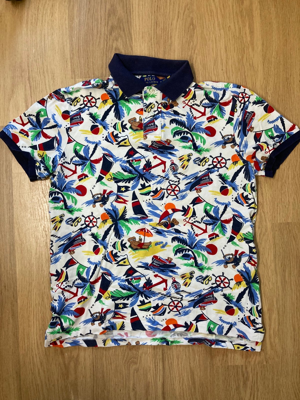 Ralph Lauren Teddy Bear Polobear Summer Print polo - Size M, Ralph Lauren, Ophalen of Verzenden, Zo goed als nieuw, Meerkleurig
