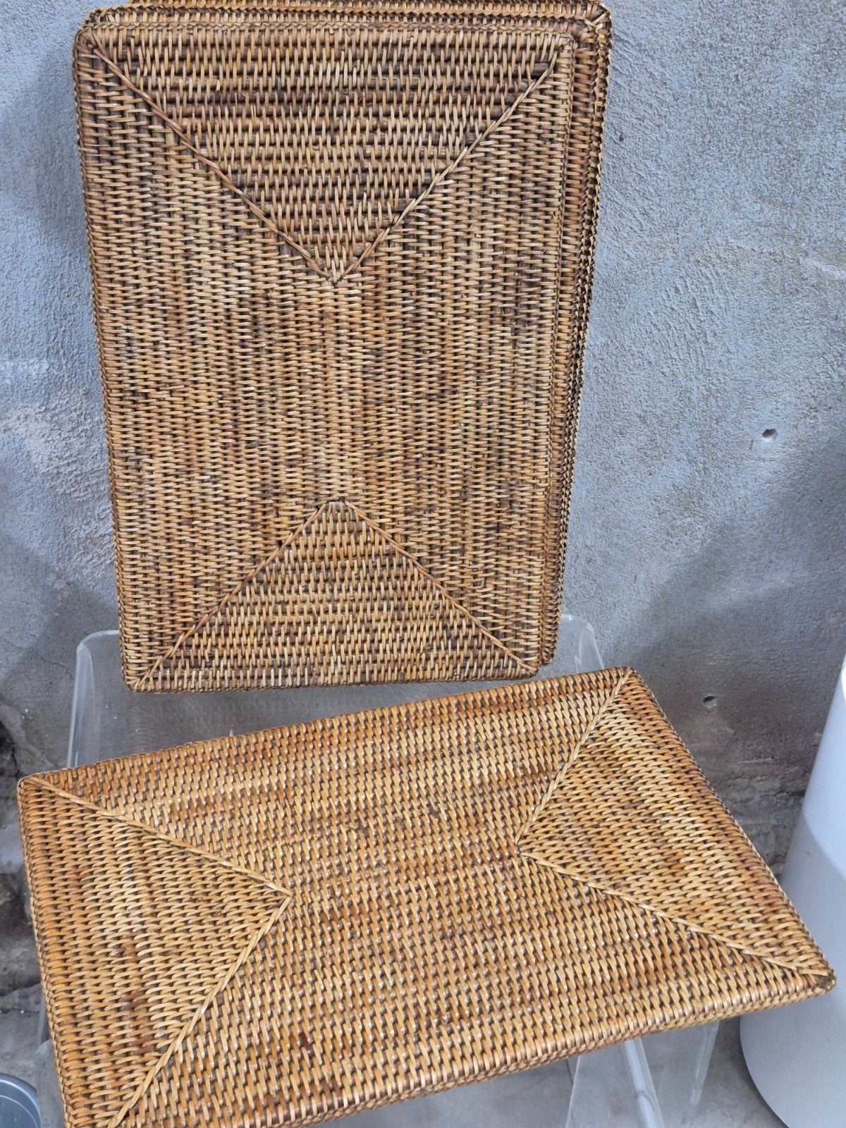 Set van 6 stevige Birma rieten placemats onderborden 30x46, Placemat, Zo goed als nieuw, Natuurlijk materiaal, Bruin