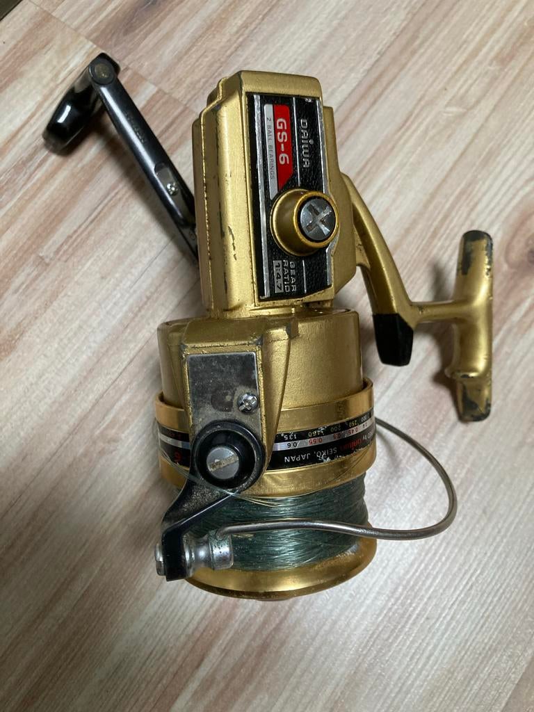 Vintage Daiwa GS-6 Gouden Vis molen - 2 Kogellagers, Ophalen of Verzenden, Gebruikt, Molen