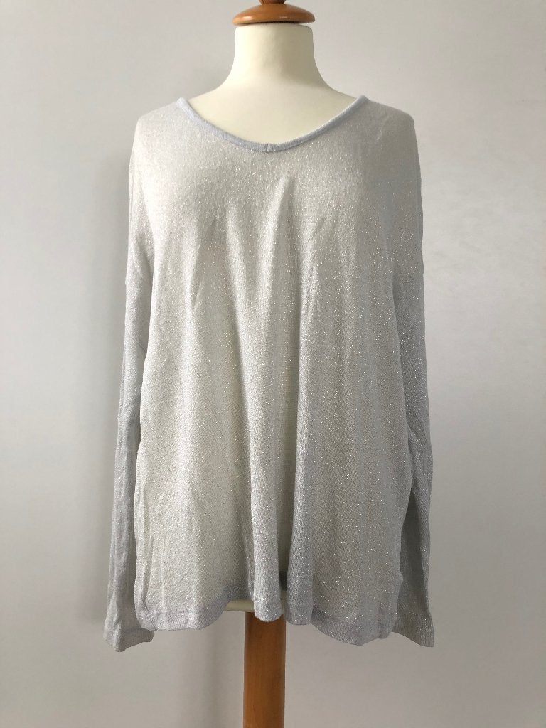 Glitter top met klein V hals maat M., Maat 38/40 (M), Nieuw, Ophalen of Verzenden, Lange mouw