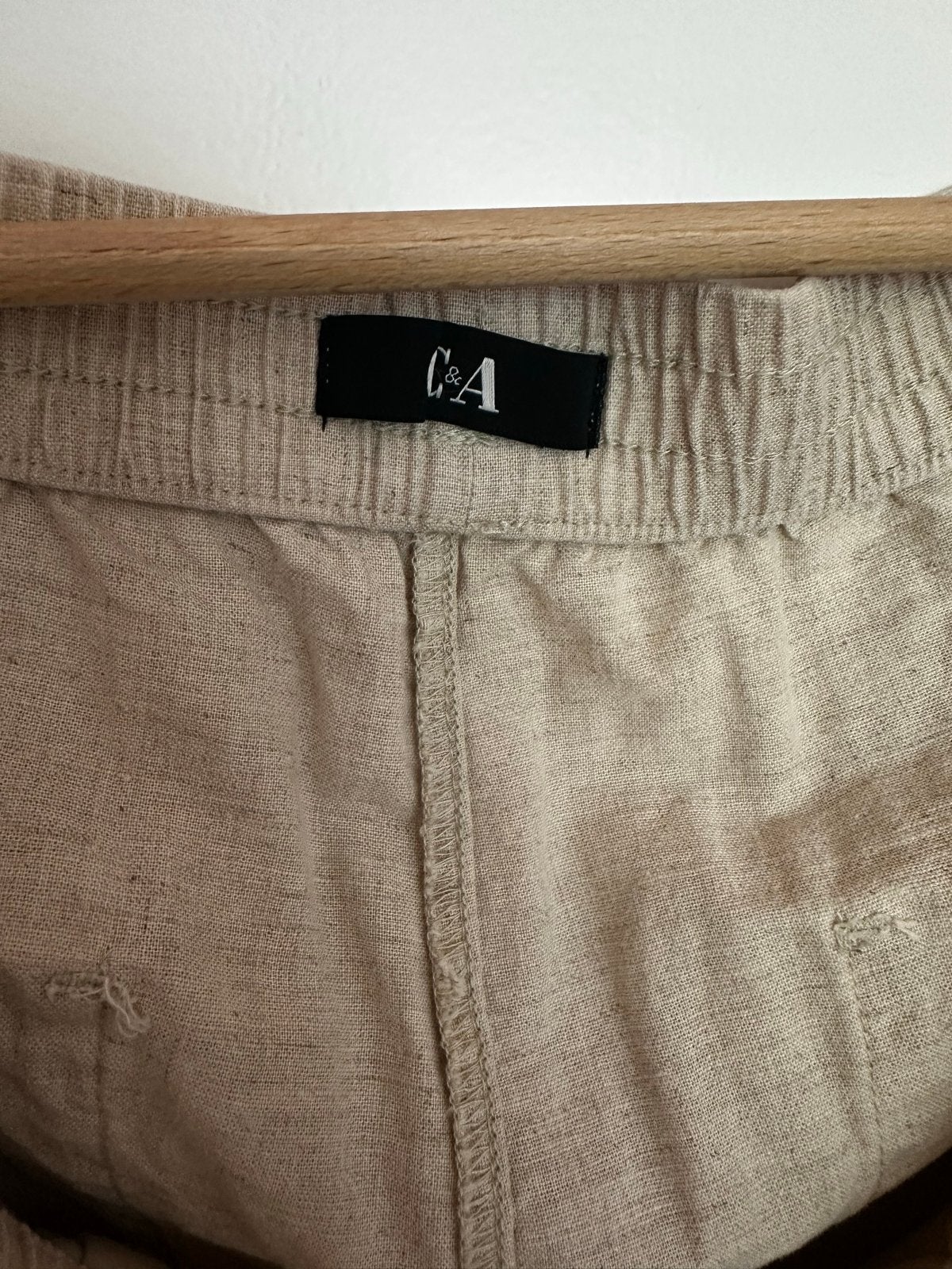 C&A Linnen Blouse en Broek Set - Maat 44, Ophalen, Beige, Maat 42/44 (L), Zo goed als nieuw
