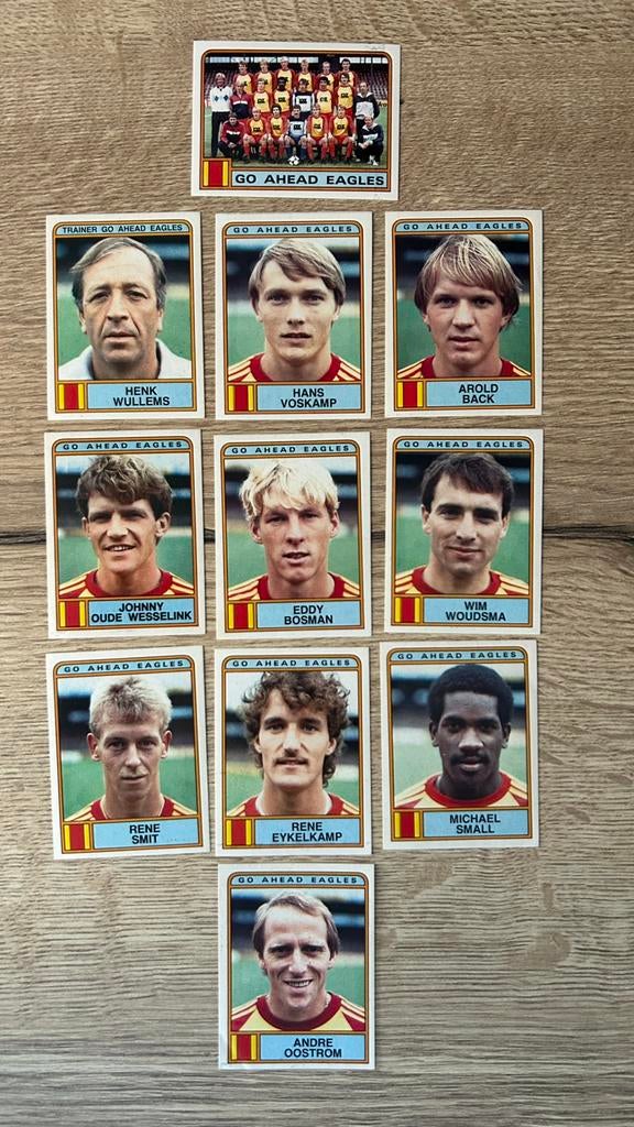 Panini Voetbal 84 plaatjes Go Ahead Eagles 11x, Verzenden, Zo goed als nieuw, Meerdere plaatjes
