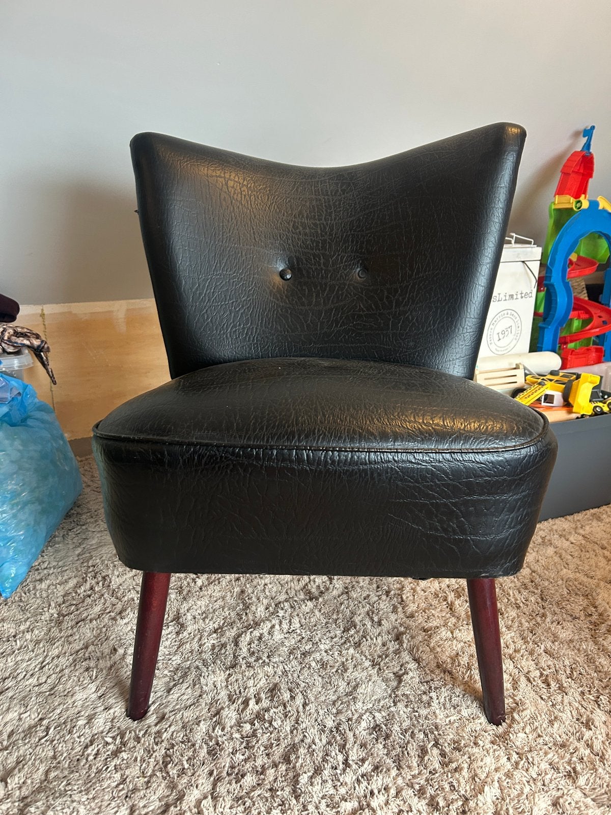 Vintage clubfauteuil / cocktail stoeltje, Huis en Inrichting, Fauteuils, Ophalen, Gebruikt, Minder dan 75 cm, 50 tot 75 cm