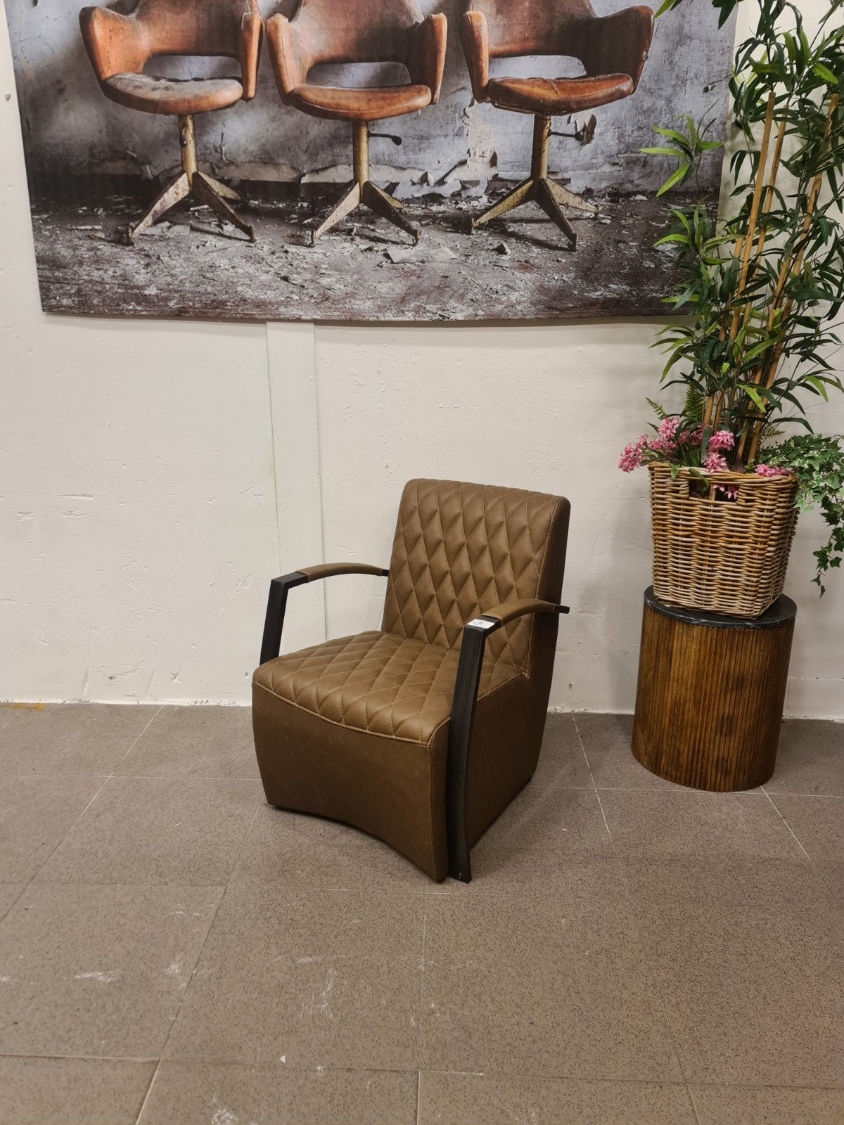 nieuwe luxe fauteuil leer bruin €99 laatste stuk, Ophalen, ., Nieuw, 75 tot 100 cm