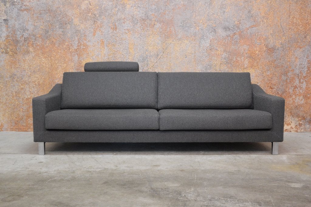 Als Nieuw! grote grijze stoffen Leolux Antonia design bank