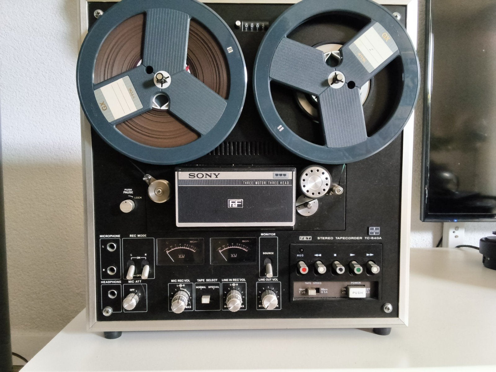 Sony TC-640A Stereo Tape Deck met tape&spoel, Ophalen, Bandrecorder, Met banden