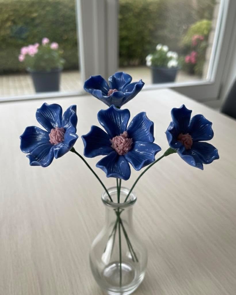 NIEUW !! Prachtige keramieken bloemen 4 stuks, Ophalen of Verzenden, Nieuw