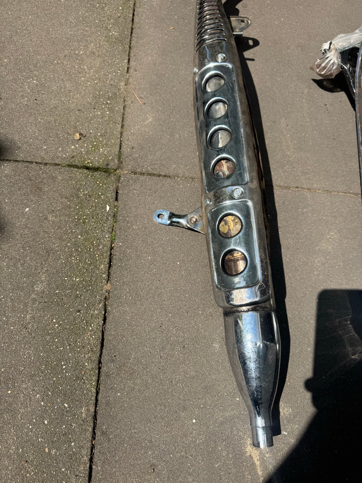 2 uitlaten voor Honda SS50: bovenlangs en onderlangs, Ophalen, Gebruikt