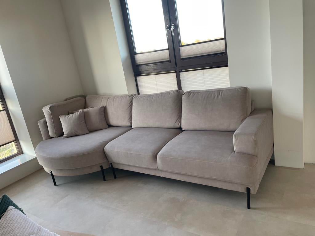 Marsiso Japandi Taupe/beige Hoekbank met eiland - Nieuw (2W), Ophalen, Zo goed als nieuw, Stof, Japandi