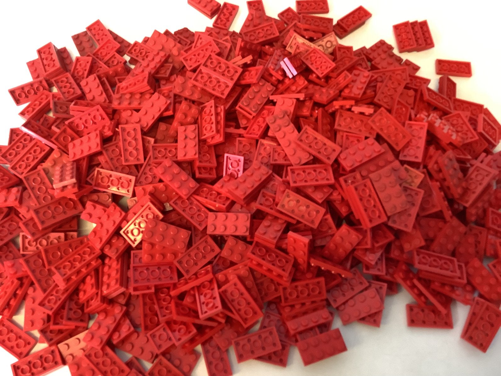 Lego plaat 2x4 rood, Ophalen of Verzenden, Gebruikt, Losse stenen, Lego