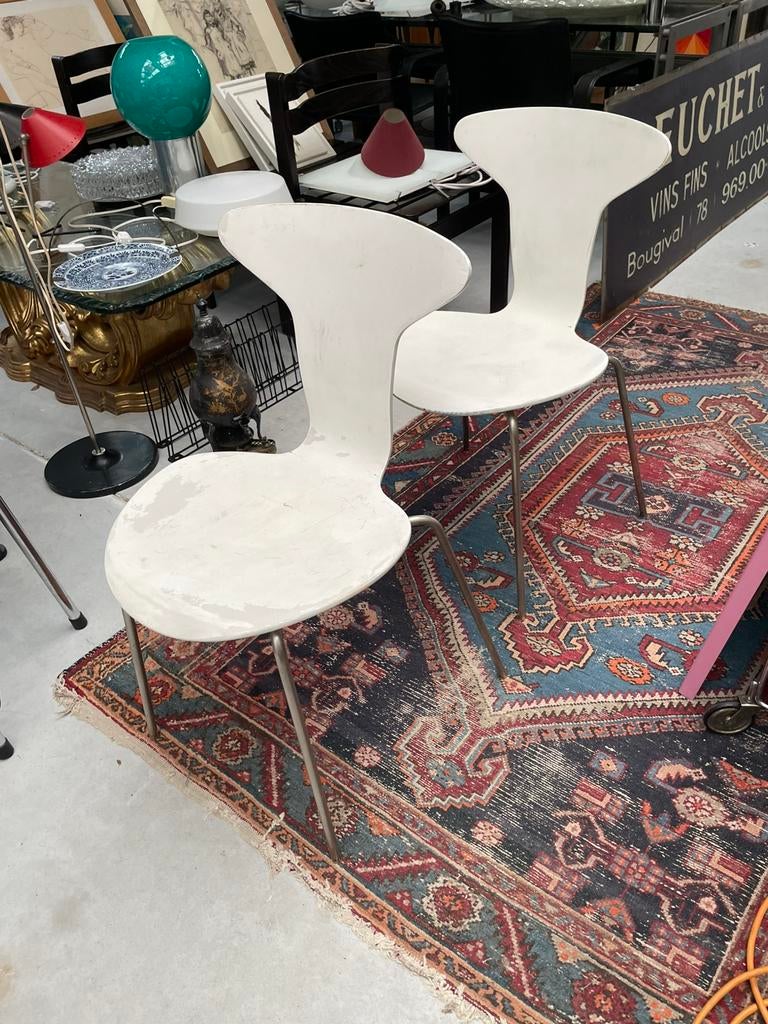 2 Fritz Hansen Mosquito stoelen, Ophalen, Gebruikt, Twee, Wit
