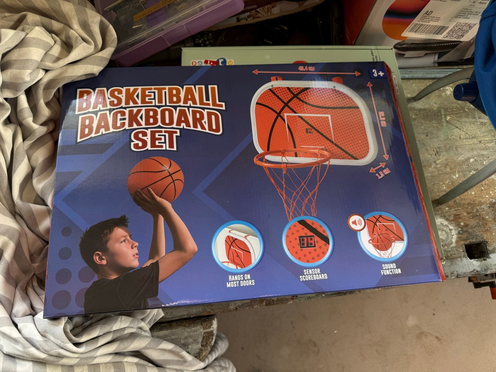 Basketbal Backboard Set met Geluid en Scorebord, Sport en Fitness, Ophalen of Verzenden, Nieuw, Ring, Bord of Paal