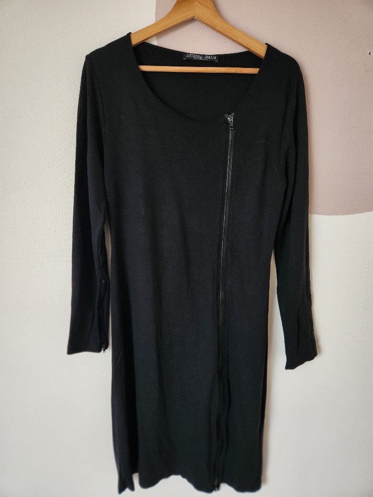 Zwarte jurk Juffrouw Jansen - XXL, Kleding | Dames, Zwart, Maat 46/48 (XL) of groter, Ophalen of Verzenden, Gedragen