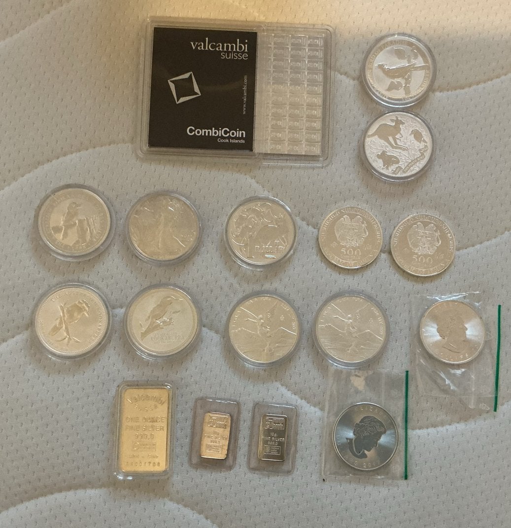 Diverse zilveren baren en munten 999,9 zilver, Ophalen of Verzenden, Zilver