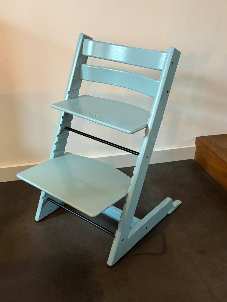 Stokke tripp trapp stoel licht blauw, Kinderen en Baby's, Ophalen, Gebruikt, Meegroeistoel