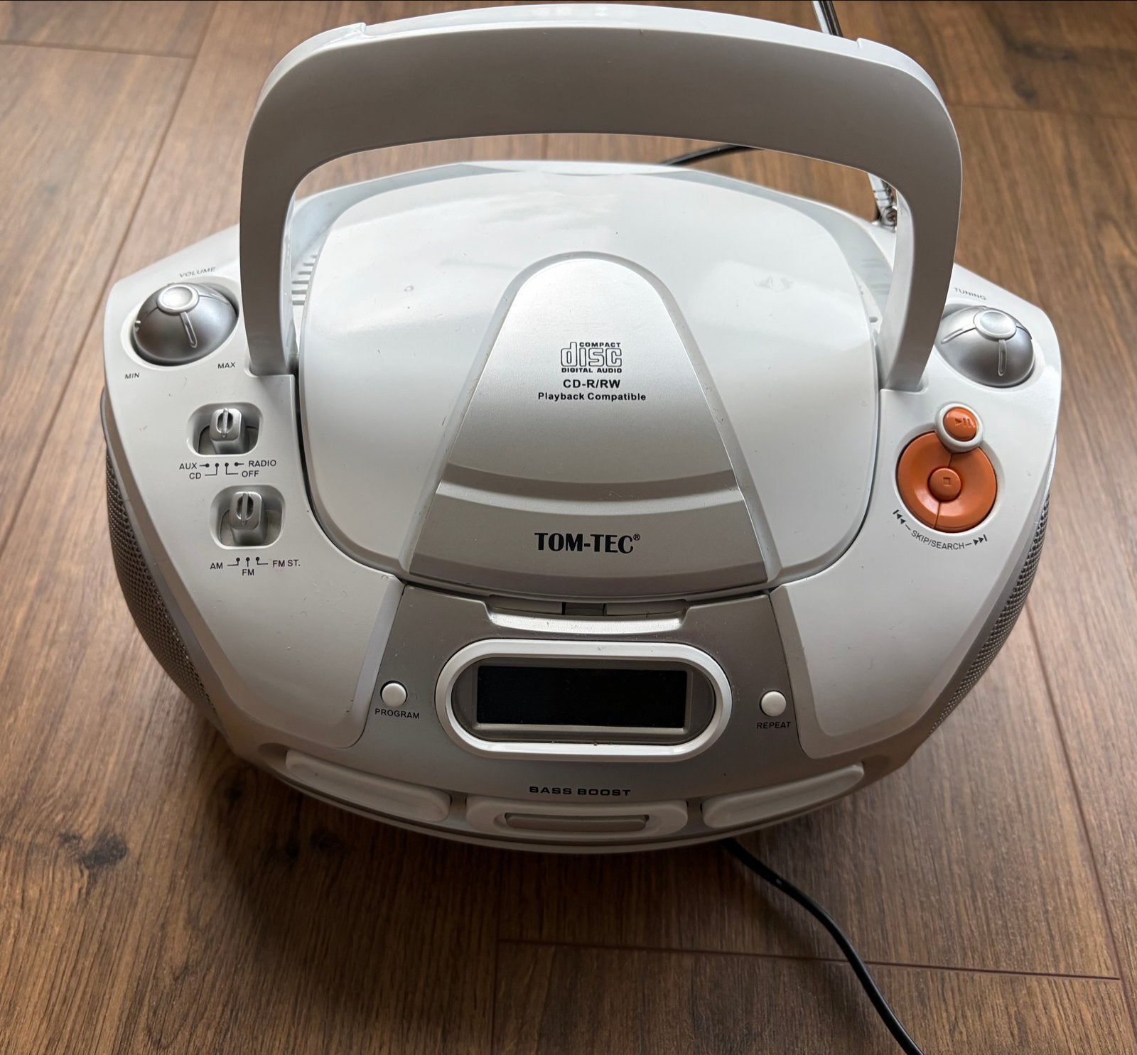 Tom-Tec draagbare stereo CD-radio met Bass Boost, Ophalen of Verzenden, Gebruikt, Overige merken, Draagbaar