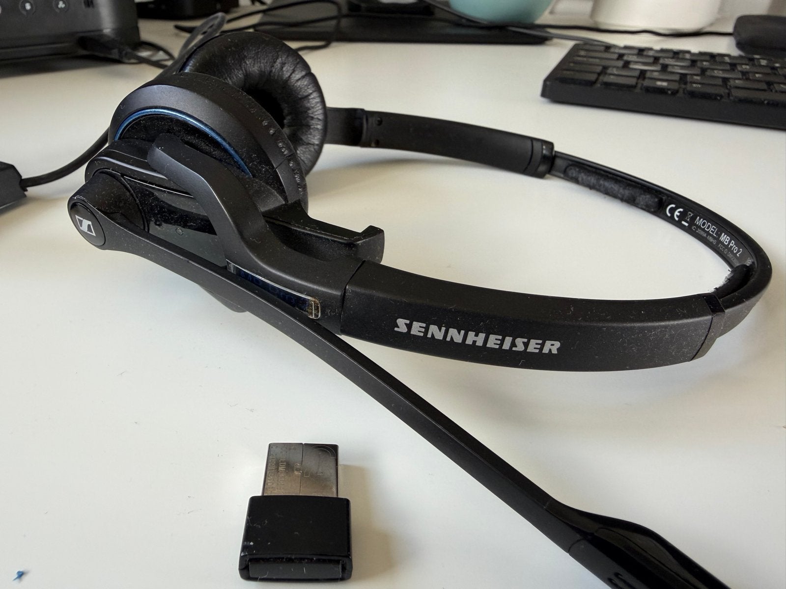 Sennheiser MB Pro 2 Draadloze Headset - Compleet, Computers en Software, Headsets, Gebruikt, On-ear, Ophalen of Verzenden, Draadloos