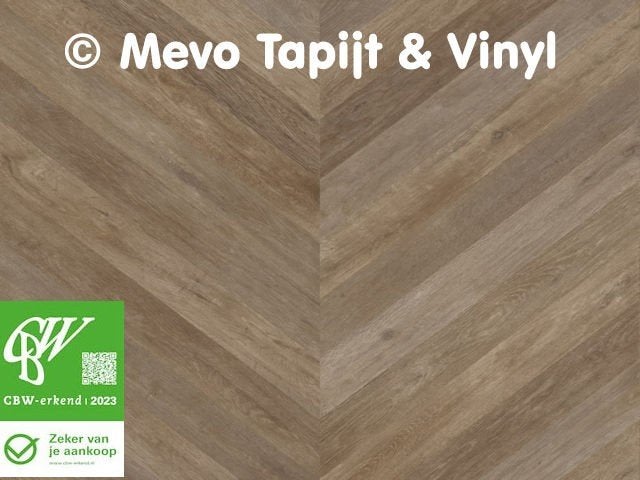 Restant Coupon Novilon Viva, Visgraat, lengte 0.75x2 mtr br, Ophalen, Bruin, 75 m² of meer, MeVo tapijt en vinyl