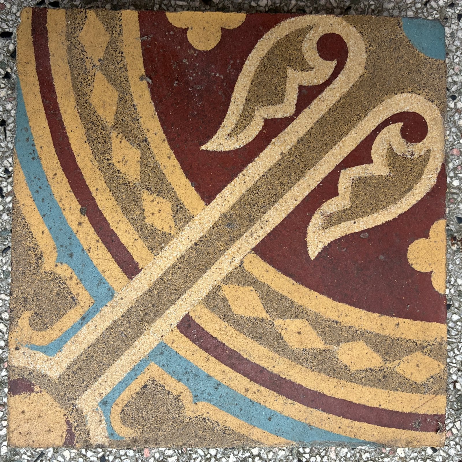2 Fraaie vloertegels 17x17cm 18mm dik, Antiek en Kunst, Ophalen of Verzenden