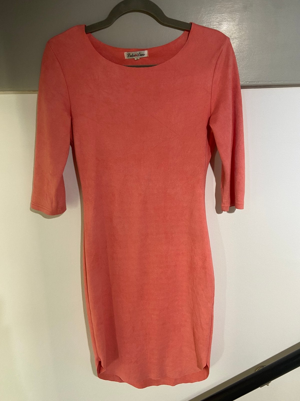 Koraalroze namaak suède jurk maat XS/S/34/36, Ophalen of Verzenden, Roze, Maat 36 (S), Gedragen