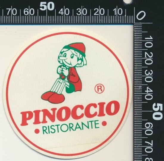 Sticker: Pinoccio Restorante, Ophalen of Verzenden, Zo goed als nieuw, Bedrijf of Vereniging