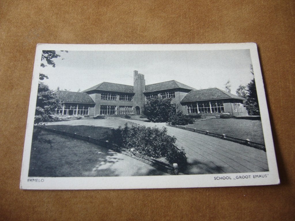 ERMELO  =  SCHOOL GROOT EMAUS, Ophalen of Verzenden, 1940 tot 1960, Ongelopen, Gelderland