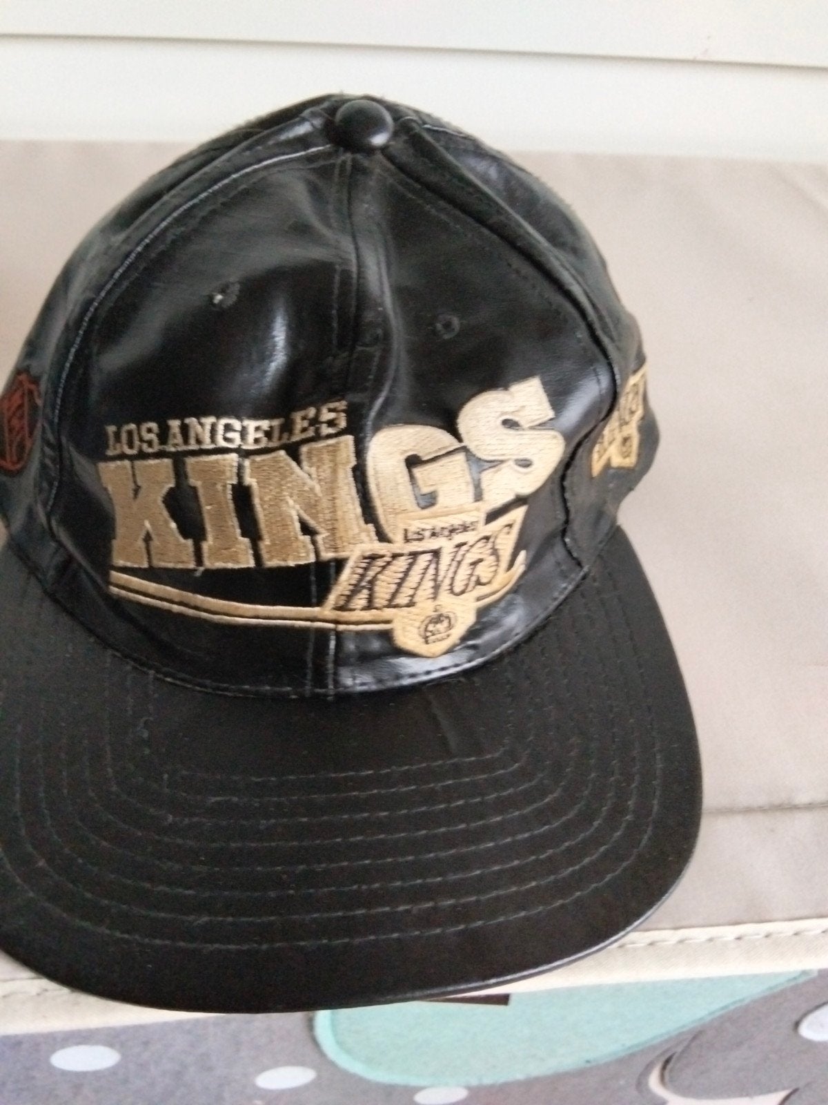 Vintage Los Angeles Kings Snapback Pet - Zwart Leer, Pet, Los Angeles Kings, Gedragen, One size fits all
