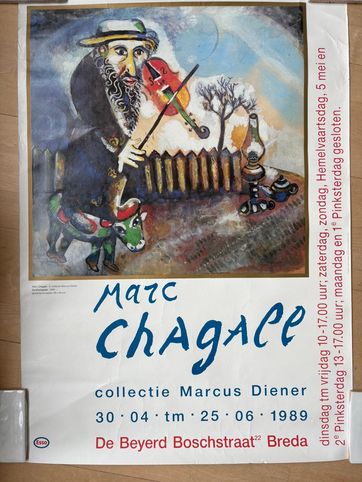 Chagallposter uit 1989, Ophalen of Verzenden, Poster