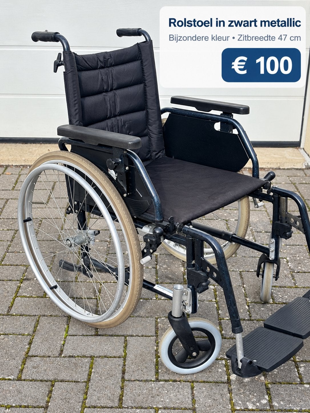 Rolstoel Vermeiren zwart metallic nieuwstaat €100, Meer info ☎️0️⃣6️⃣➖2️⃣0️⃣9️⃣0️⃣1️⃣0️⃣4️⃣0️⃣, Vermeiren, Zo goed als nieuw, Nederland