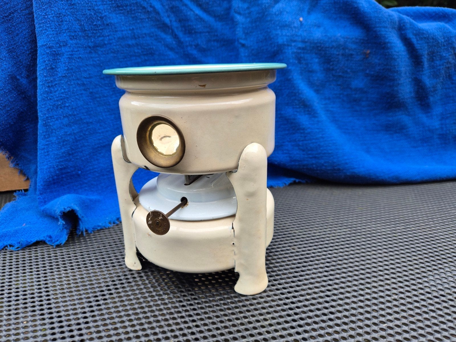 Vintage Rechaud met Fonduepan - Emaille, Ophalen