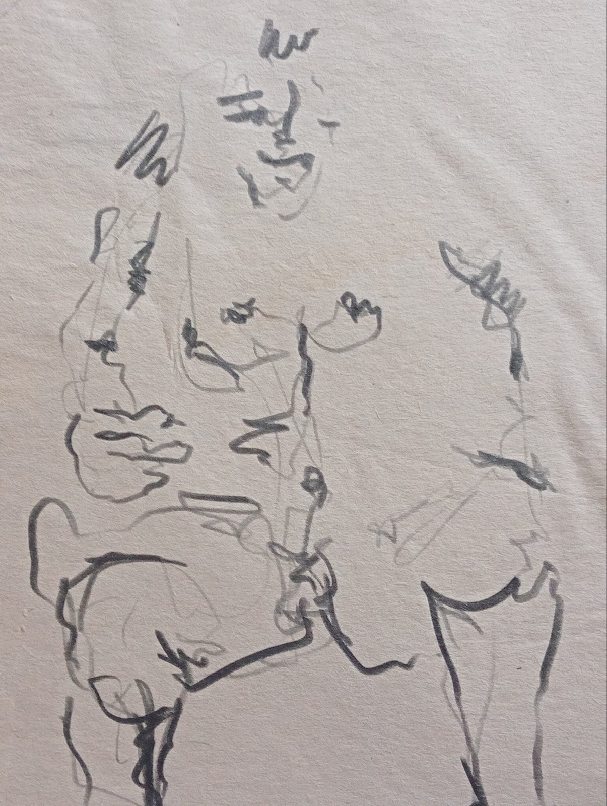 Zittend naakt figuur jaren negentig., Ophalen of Verzenden