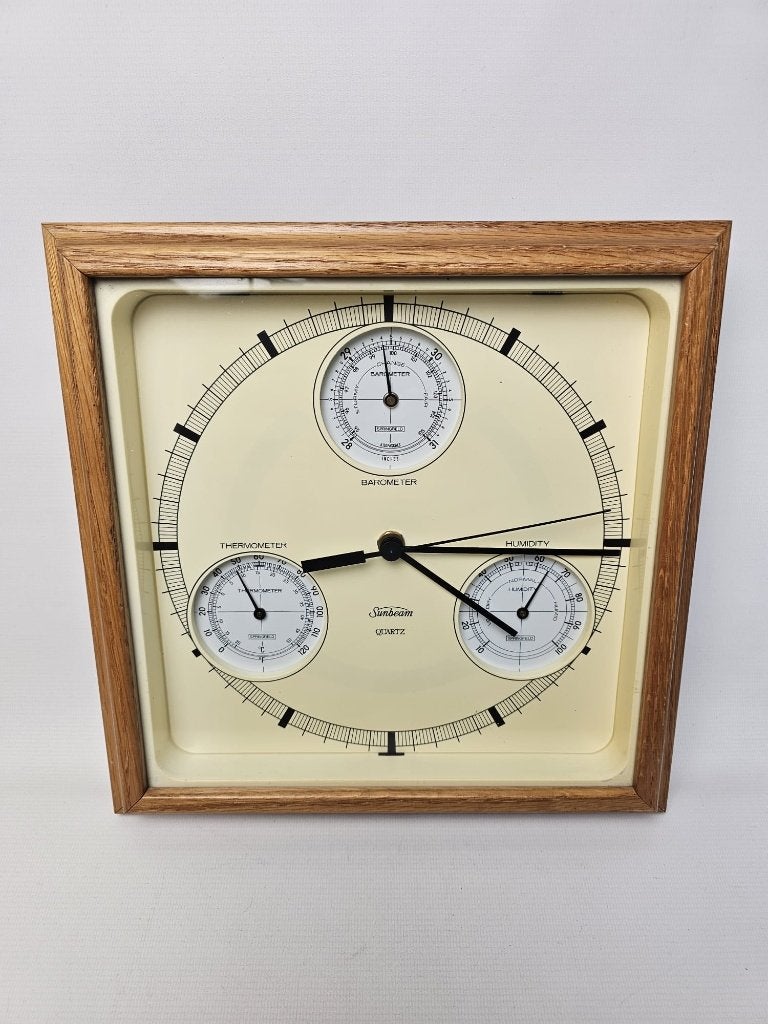 # Sunbeam Quartz klok met barometer thermometer en humidity, Ophalen of Verzenden