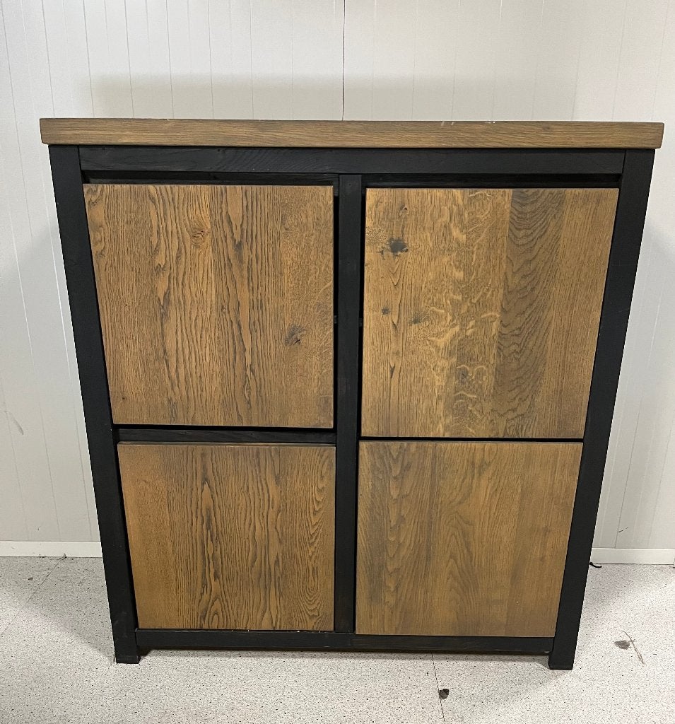 Stoere massief eikenhout kast en tafel (tafel gereserveerd), Ophalen, Eikenhout, 200 cm of meer, 50 tot 100 cm