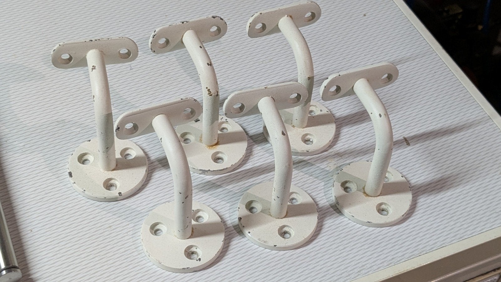 trapleuning houders 6 stuks wit, Huis en Inrichting, Wandkapstok, Gebruikt, Ophalen of Verzenden, Minder dan 100 cm