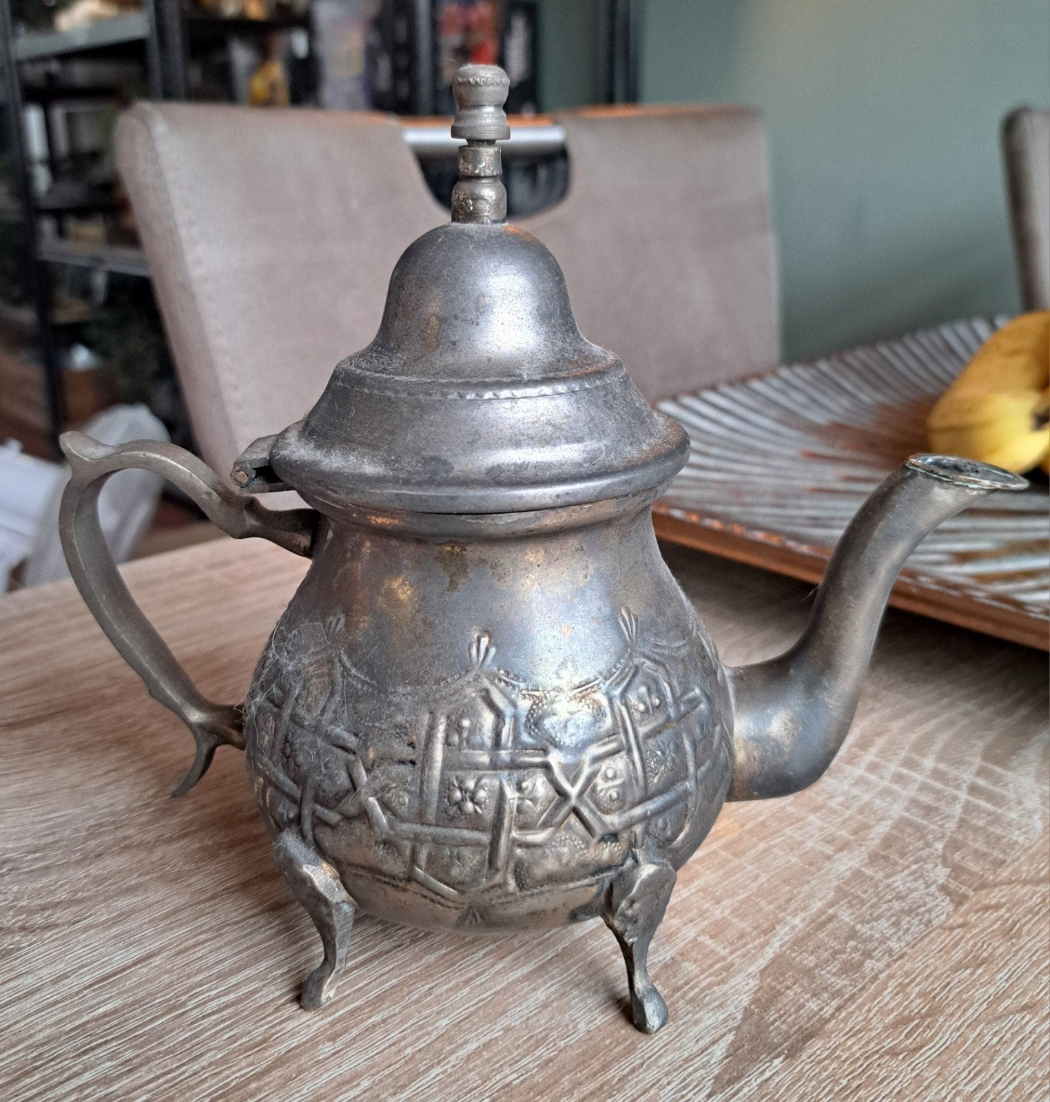 Authentieke Marokkaanse Theepot uit Fez met keurmerk, Afrika, Ophalen of Verzenden, Overige typen