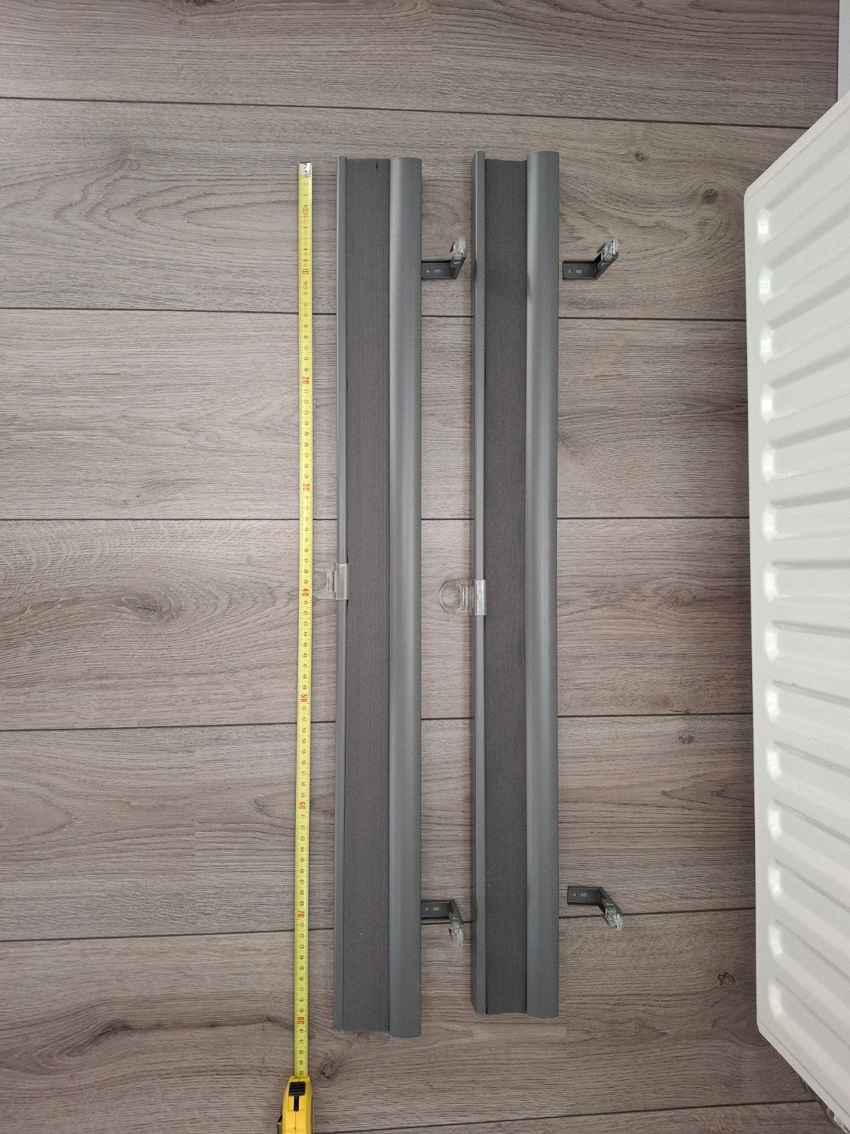2x Plisségordijn Grijs 80x160cm met montageclips, Huis en Inrichting, Inclusief montageonderdelen, Gebruikt, Ophalen of Verzenden