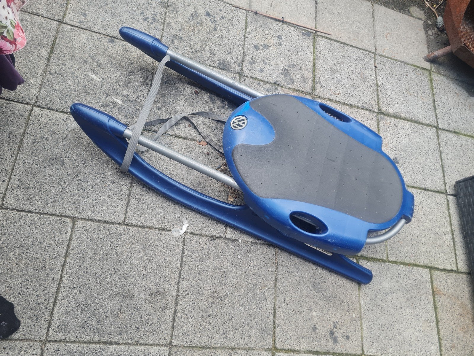 volkswagen slee Snow Champion Rodel Slee - Blauw, Ophalen of Verzenden, Rem, Gebruikt, Kunststof